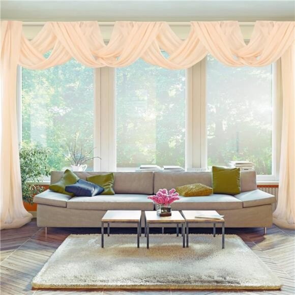 Arch Drapes for Wedding Arch Draping Fabric 2 Panel Sheer Backdrop Curtain - Picture 6 of 7